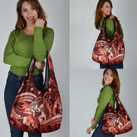 Maori Romantic Valentine Grocery Bag The Hongi Kiss Red Galaxy