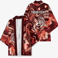 Personalised Maori Romantic Valentine Kimono The Hongi Kiss Red Galaxy