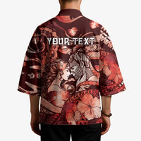 Personalised Maori Romantic Valentine Kimono The Hongi Kiss Red Galaxy