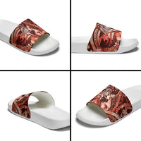 Maori Romantic Valentine Slide Sandals The Hongi Kiss Red Galaxy