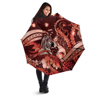Maori Romantic Valentine Umbrella The Hongi Kiss Red Galaxy