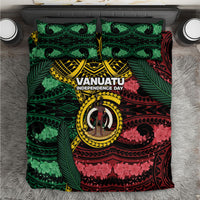 Vanuatu Independence Day Bedding Set Boar Tusk Warrior Tribal Floral Patterns