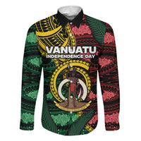 Personalised Vanuatu Independence Day Family Matching Long Sleeve Bodycon Dress and Hawaiian Shirt Boar Tusk Warrior Tribal Floral Patterns