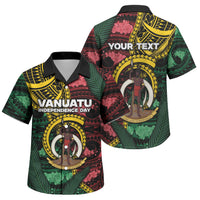 Personalised Vanuatu Independence Day Family Matching Puletasi and Hawaiian Shirt Boar Tusk Warrior Tribal Floral Patterns DT05 Son's Shirt Multicolor - Polynesian Pride