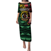 Personalised Vanuatu Independence Day Family Matching Puletasi and Hawaiian Shirt Boar Tusk Warrior Tribal Floral Patterns