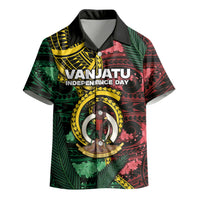 Personalised Vanuatu Independence Day Kid Hawaiian Shirt Boar Tusk Warrior Tribal Floral Patterns DT05 - Polynesian Pride