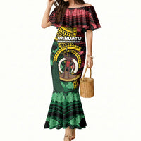 Personalised Vanuatu Independence Day Mermaid Dress Boar Tusk Warrior Tribal Floral Patterns DT05 Women Multicolor - Polynesian Pride