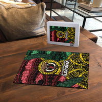 Vanuatu Independence Day Puzzle Boar Tusk Warrior Tribal Floral Patterns