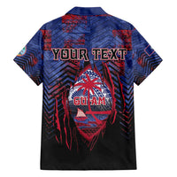 Personalised Guam Family Matching Tank Maxi Dress and Hawaiian Shirt Chamorro Seal Tribal Scratch Design - Polynesian Pride