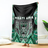Aotearoa Ngati Awa Blanket Maori Tribal Green Marble Paua Shell Pattern DT05 - Polynesian Pride
