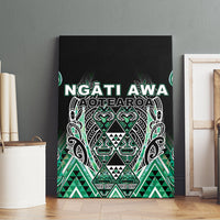 Aotearoa Ngati Awa Canvas Wall Art Maori Tribal Green Marble Paua Shell Pattern DT05 - Polynesian Pride
