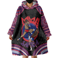 Personalised Samoa Mixed Martial Arts Wearable Blanket Hoodie Flying Knee Of Samoan - Polynesian Pride