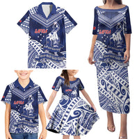 Personalised Samoa Rugby Family Matching Puletasi and Hawaiian Shirt Pacific Warrior Glory DT05 - Polynesian Pride
