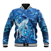 Personalised Northern Mariana Islands Baseball Jacket Galaxy Polynesian Shark Tattoo DT05 Unisex Blue - Polynesian Pride