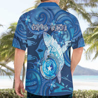 Personalised Northern Mariana Islands Hawaiian Shirt Galaxy Polynesian Shark Tattoo DT05 - Polynesian Pride