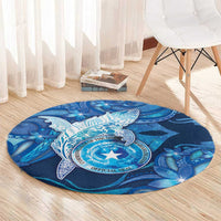 Northern Mariana Islands Round Carpet Galaxy Polynesian Shark Tattoo - Polynesian Pride