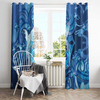 Northern Mariana Islands Window Curtain Galaxy Polynesian Shark Tattoo - Polynesian Pride