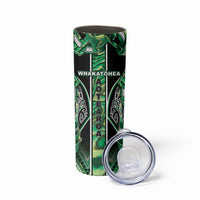 Aotearoa Whakatohea Skinny Tumbler Maori Tribal Green Abalone Paua Shell Pattern DT05 - Polynesian Pride