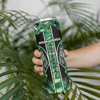 Aotearoa Whakatohea Skinny Tumbler Maori Tribal Green Abalone Paua Shell Pattern DT05 - Polynesian Pride