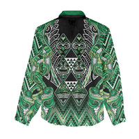 Aotearoa Whakatohea Women Casual Shirt Maori Tribal Green Abalone Paua Shell Pattern DT05 - Polynesian Pride
