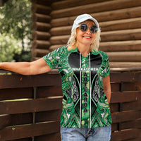 Aotearoa Whakatohea Women Polo Shirt Maori Tribal Green Abalone Paua Shell Pattern DT05 - Polynesian Pride