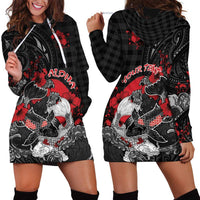 Personalised Hawaiian And Japanese Hoodie Dress Aloha Koi Fish Palaka Patterns DT05 - Polynesian Pride