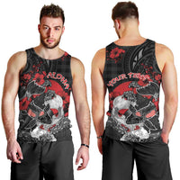 Personalised Hawaiian And Japanese Men Tank Top Aloha Koi Fish Palaka Patterns - Polynesian Pride