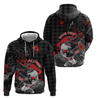 Personalised Hawaiian And Japanese Zip Hoodie Aloha Koi Fish Palaka Patterns - Polynesian Pride
