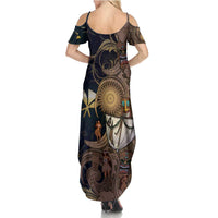 Hawaii Makahiki Summer Maxi Dress Polynesian Sky And Earth - Polynesian Pride