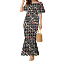 Hawaii Palaka Niihau Shell Lei Mermaid Dress Tropical Island Plaid Patterns
