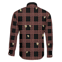 Hawaii Palaka Kahelelani Shell Lei Costume Family Matching Long Sleeve Bodycon Dress and Hawaiian Shirt Plaid Patterns