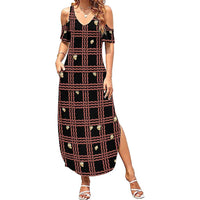 Hawaii Palaka Kahelelani Shell Lei Costume Family Matching Summer Maxi Dress and Hawaiian Shirt Plaid Patterns