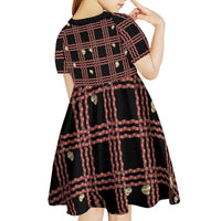 Hawaii Palaka Kahelelani Shell Lei Costume Kid Short Sleeve Dress Plaid Patterns