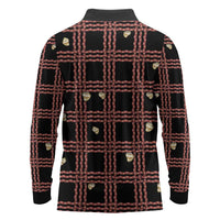 Hawaii Palaka Kahelelani Shell Lei Costume Long Sleeve Polo Shirt Plaid Patterns