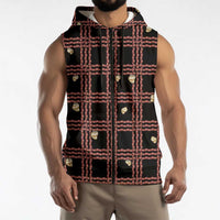 Hawaii Palaka Kahelelani Shell Lei Costume Sleeveless Zip Hoodie Plaid Patterns