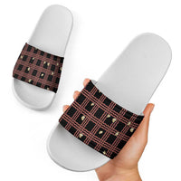 Hawaii Palaka Kahelelani Shell Lei Costume Slide Sandals Plaid Patterns