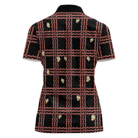 Hawaii Palaka Kahelelani Shell Lei Costume Women Polo Shirt Plaid Patterns