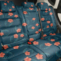 Hawaii Monstera Back Car Seat Cover Hibiscus Flowers Simple Style - Polynesian Pride