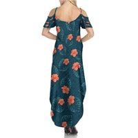 Hawaii Monstera Family Matching Summer Maxi Dress and Hawaiian Shirt Hibiscus Flowers Simple Style DT05 - Polynesian Pride