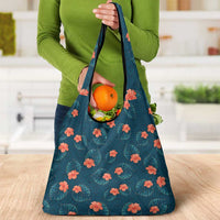 Hawaii Monstera Grocery Bag Hibiscus Flowers Simple Style - Polynesian Pride