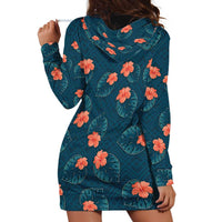 Hawaii Monstera Hoodie Dress Hibiscus Flowers Simple Style DT05 - Polynesian Pride