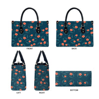 Hawaii Monstera Leather Bag Hibiscus Flowers Simple Style - Polynesian Pride