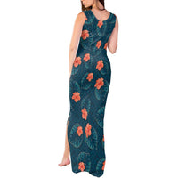 Hawaii Monstera Tank Maxi Dress Hibiscus Flowers Simple Style DT05 - Polynesian Pride