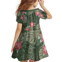 Hawaii Family Matching Tank Maxi Dress and Hawaiian Shirt Green Polynesian Monstera Patterns DT05 - Polynesian Pride