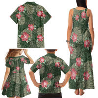 Hawaii Family Matching Tank Maxi Dress and Hawaiian Shirt Green Polynesian Monstera Patterns DT05 - Polynesian Pride