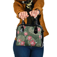 Hawaii Shoulder Handbag Green Polynesian Monstera Patterns - Polynesian Pride