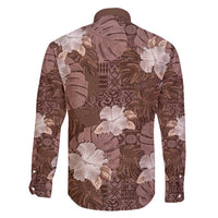 Hawaii Family Matching Short Sleeve Bodycon Dress and Hawaiian Shirt Brown Polynesian Monstera Patterns - Polynesian Pride