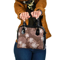 Hawaii Shoulder Handbag Brown Polynesian Monstera Patterns - Polynesian Pride