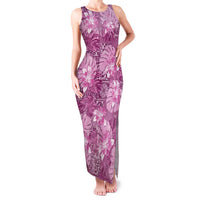 Hawaii Family Matching Tank Maxi Dress and Hawaiian Shirt Magenta Polynesian Monstera Patterns - Polynesian Pride