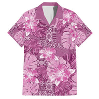 Hawaii Hawaiian Shirt Magenta Polynesian Monstera Patterns - Polynesian Pride